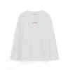 Bisespeuli Short Sleeve Layered Long Sleeve Logo T-Shirt (Ivory)