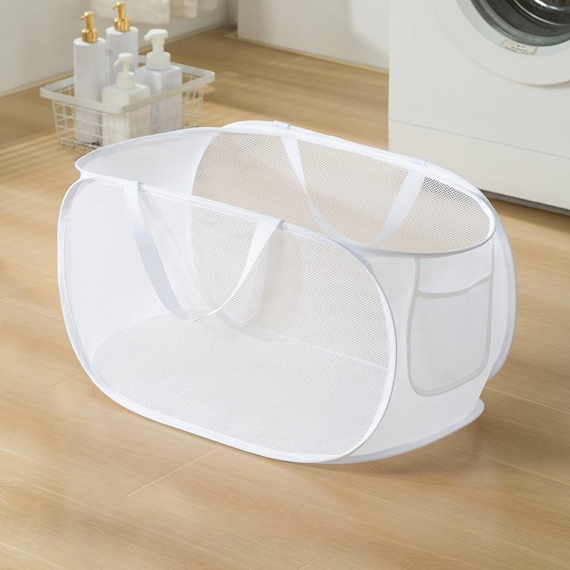Mesh Pop Up Laundry Hamper Laundry Basket Side Pocket Collapsible Laundry Basket