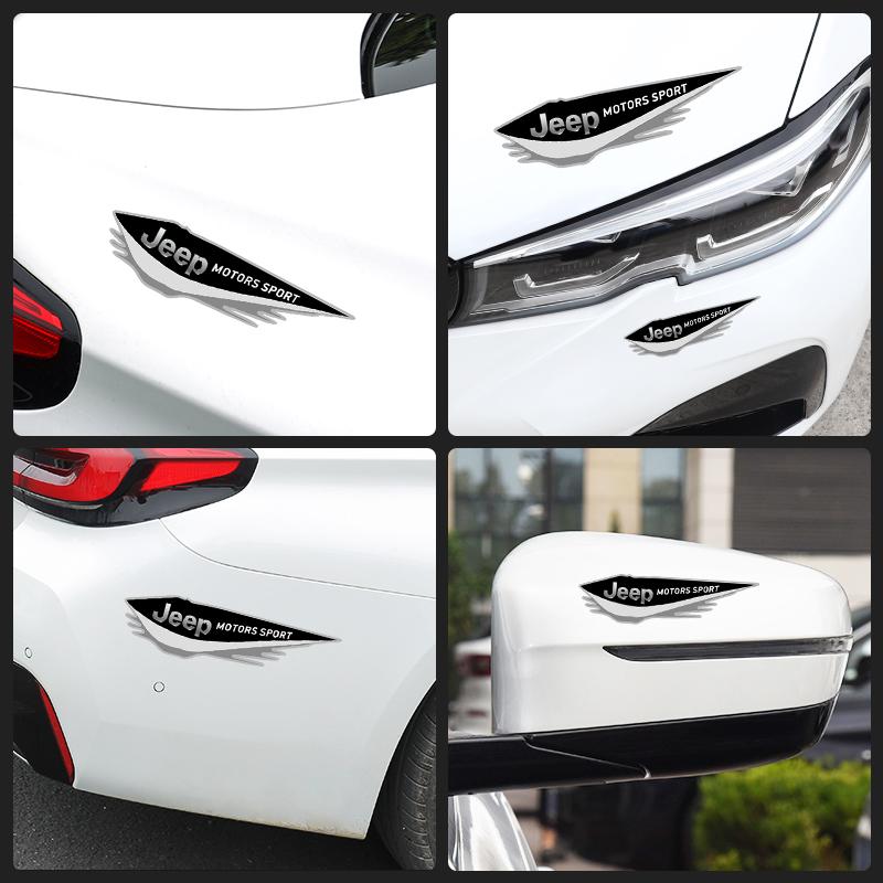 4Pcs Car Sticker Styling Metal 3D Logo Badge Decal Sticker For Jeep Grand Cherokee Wrangler Gladiator Compass Renegade Wagoneer ALM1
