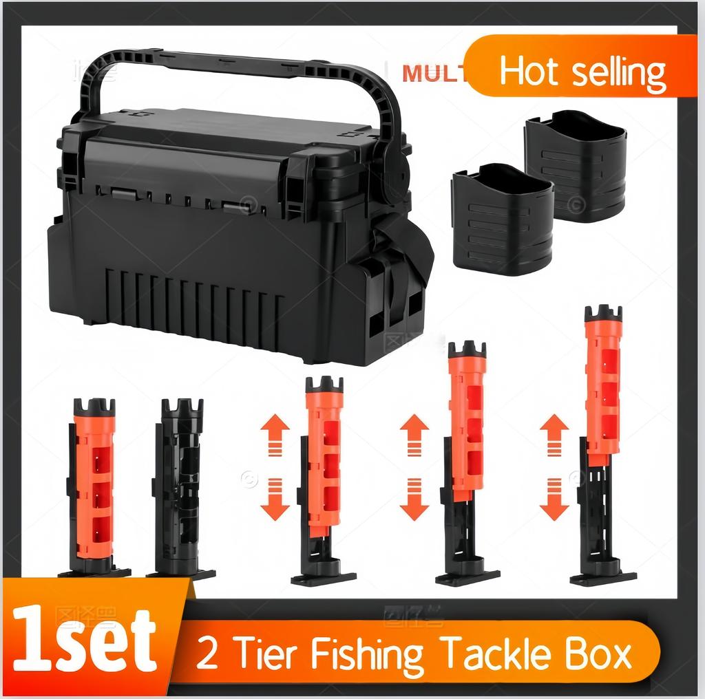 2 Tier Large Fishing Box Organizer 11 L Multi-function Lure Live Fish Bucket Thickening Storage Box Fishing Accessories Tackle B