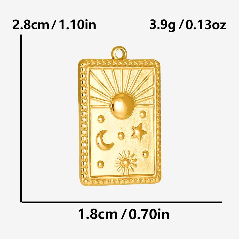 6pcs Real Gold Plated Sun Moon Star Charm Cross Stainless Steel Charms For Jewelry Making Supplies Flower Heart Handmade Pendant