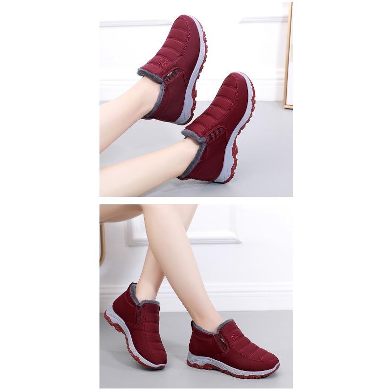 Zapatos de algodón de invierno del viejo Pekín para mujer, de terciopelo, engrosados, cálidos, botas de nieve, para hombres y mujeres de mediana edad y ancianos, los mismos zapatos de algodón para parejas