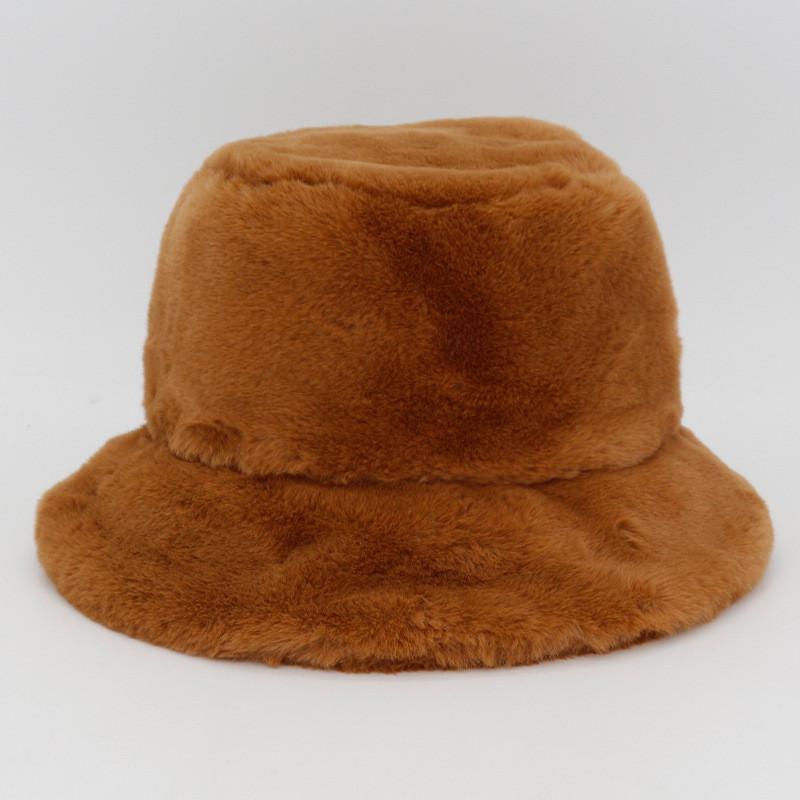 Womens Lamb Velvet Basin Hat Extrathickened Furry Solid Color Warm Winter
