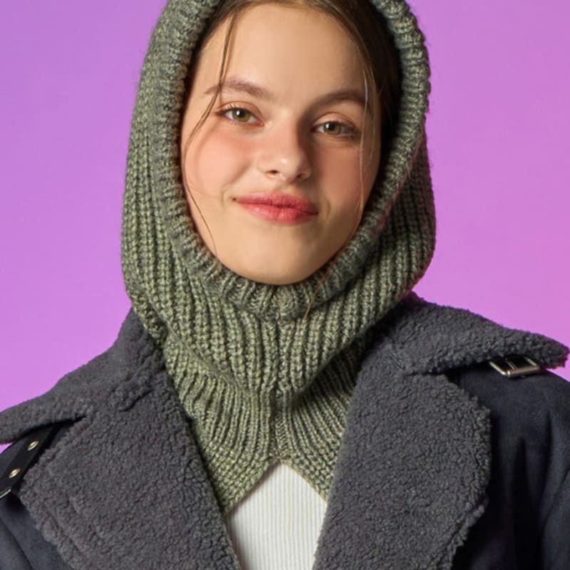 KOLEAT [Real Knit ver.] Winter Face Warm Balaclava Hat [Khaki]