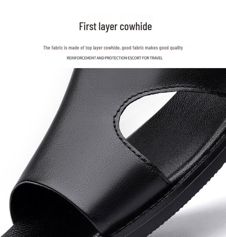 Men's Summer Genuine Leather Casual Beach Sandals