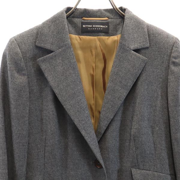 BETTINA SCHOENBACH 100% wool Chester coat 34 gray HUMBURG Women Used
