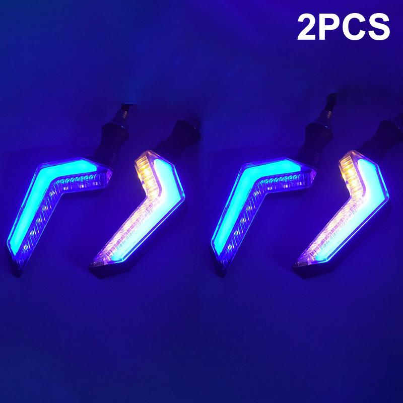 Motorcycle Modification Parts Dual-Color Flowing Angel Wing Turn Signals 12V Universal Dual-Color Flowing Led Turn Signals