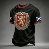 T-shirt Casual da Uomo con Maniche Raglan e Stampa a Quadri Calcio Scozzese, Manica Corta, Girocollo, per l'Uso Quotidiano