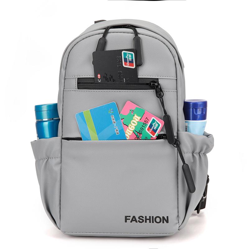 Men's Waterproof Chest Bag Multifunction Oxford Crossbody Shoulder Bag Messenger Travel Pack with A Headphone Wire Access Hole