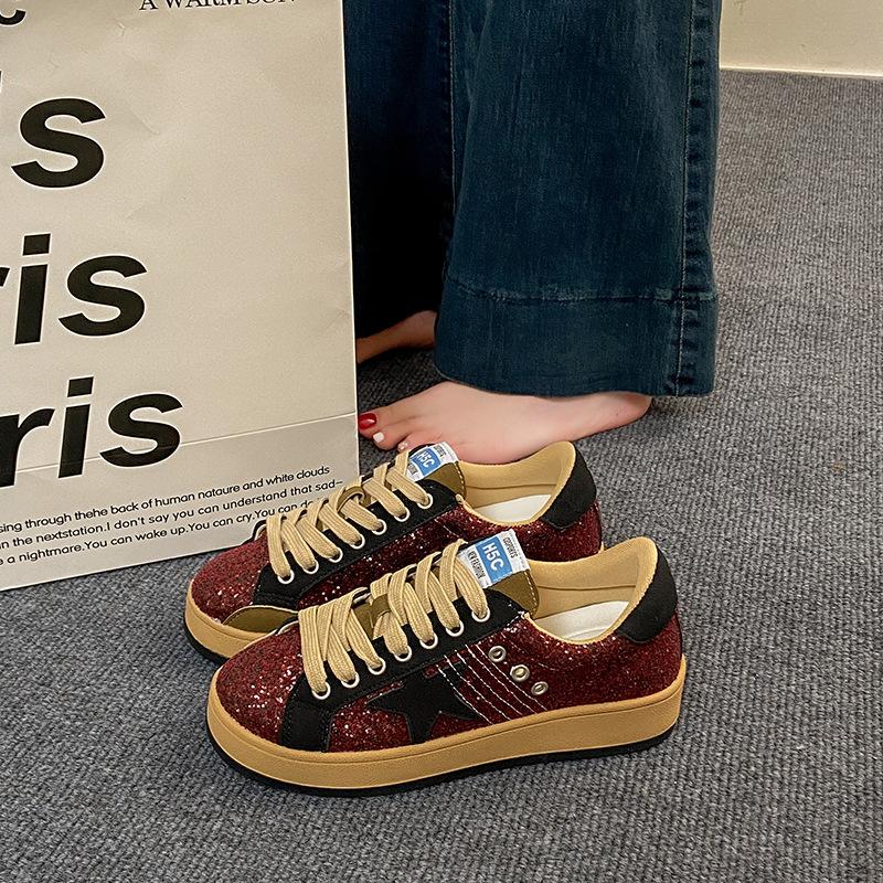 Korean Version of Old Little White Shoes Women's 2025 Spring New Fashion Versatile Star Platform Casual Board Shoes Small Dirty Shoes Tide