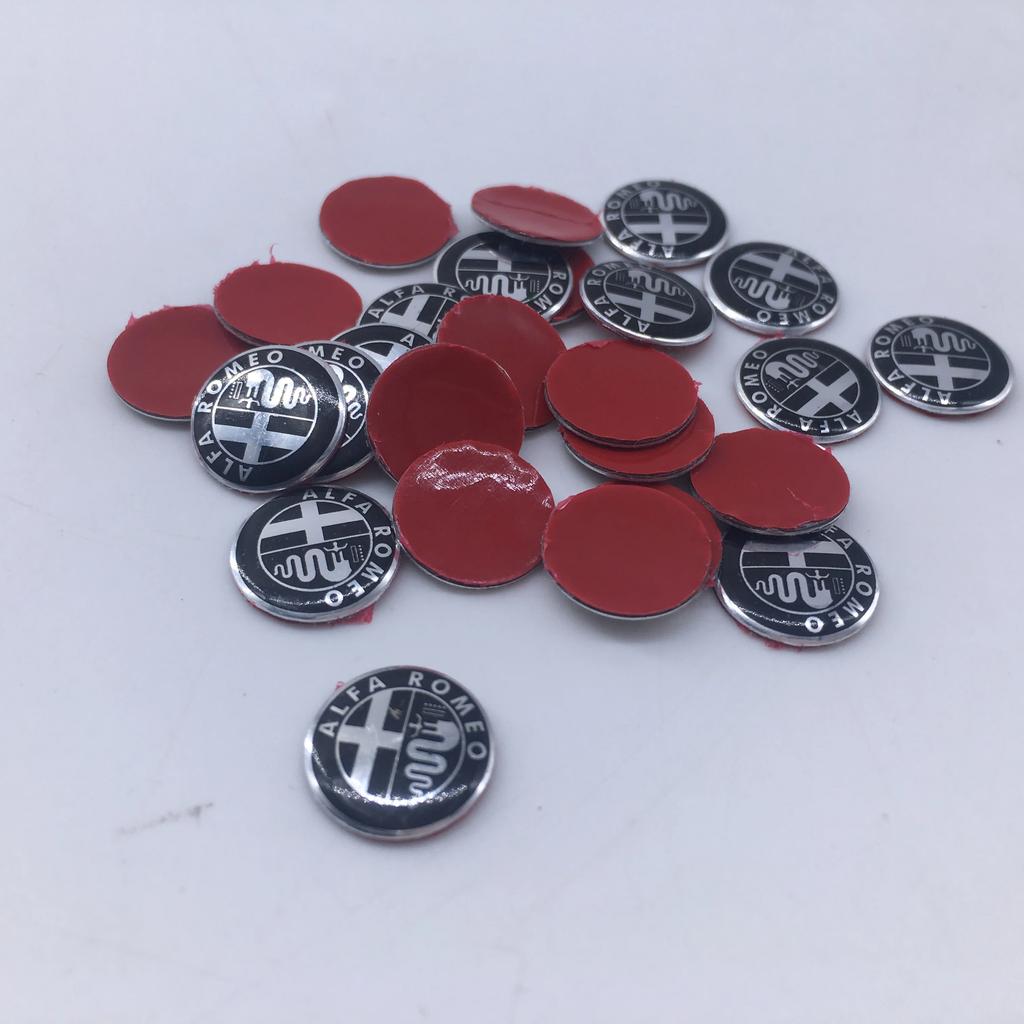 For Alfa Romeo 2026 Hot Sticker 10pcs 11mm 14mm 15mm Car Key new Black green gold red silver clover Emblem Stickers ForAlfa Rome