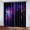 Fantasy Starry Sky Half Moon Landscape Pattern Living Room Bedroom Window Curtains Kitchen Drapes