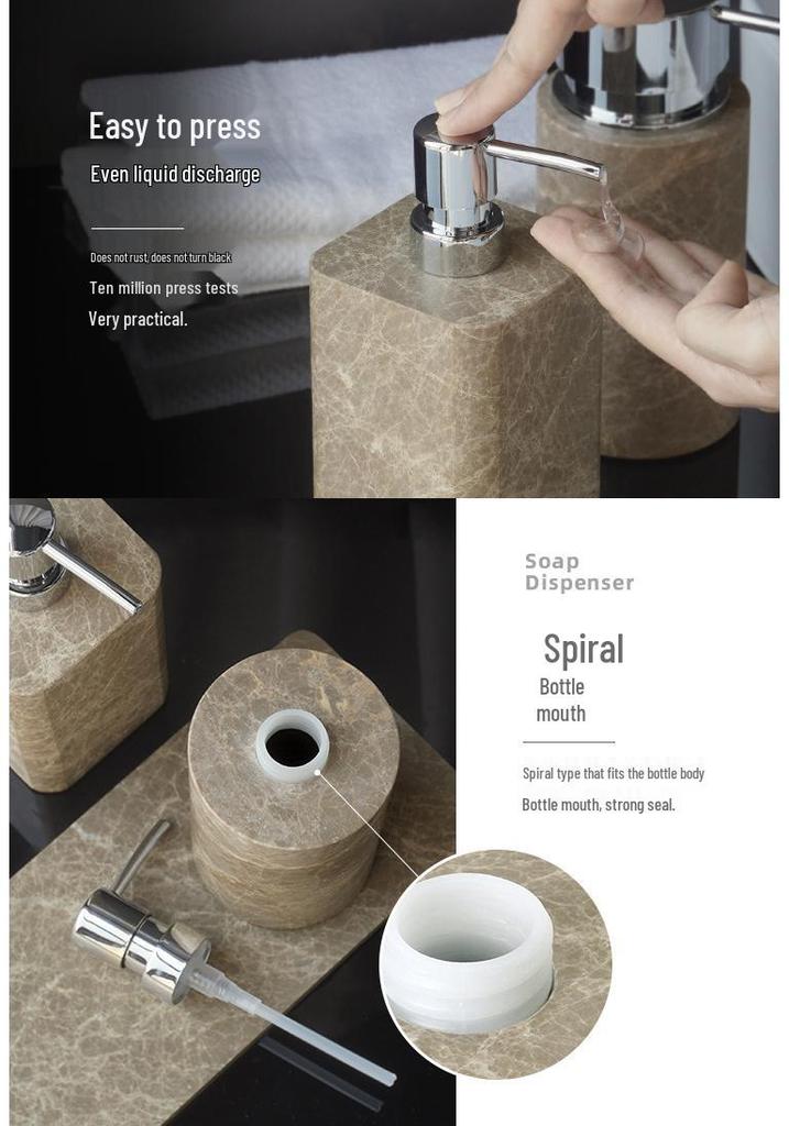 DecoTalk Wabi-Sabi Marble Bathroom Set: Matte Washbasin, Aroma Diffuser, Tissue Box