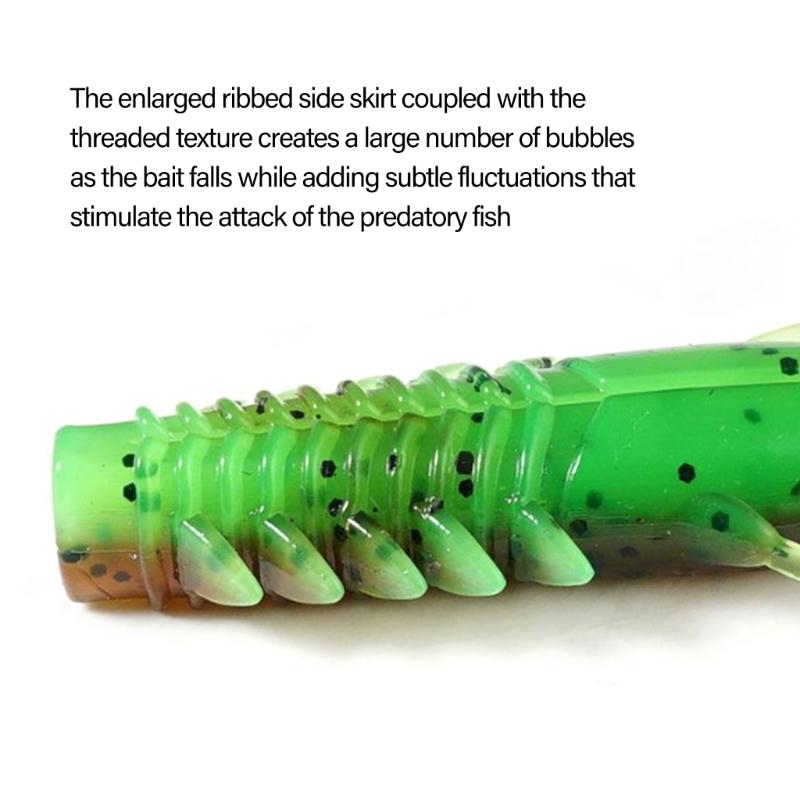 8pcs Artificial Swimbait Saltwater Fishing Tackle Fishing Baits Lure Shrimp Soft Baits 7.5cm 3.7g Crawfish Lures