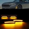 Smoked Lens Fender Side Marker Reflectors Light for Ford Mustang 2024 2025 Accessories Yellow Light