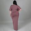 Fashion Plus Size Women's Sexy Nightclub Irregular Split V-Neck Dress