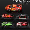 Bburago 1:43 Race Car Model With Dust Cover Series Alloy Miniature Diecast Racing Static Toy 499P 296 GT3 963 911 GT3 SC63