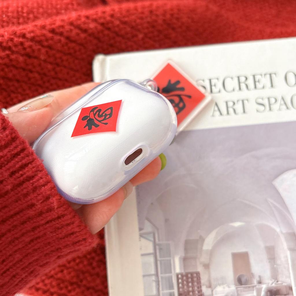 Apple AirPods 3 Earphone Case, Simple And Elegant Anti-Drop Soft Case, Creative New Year Transparent Design