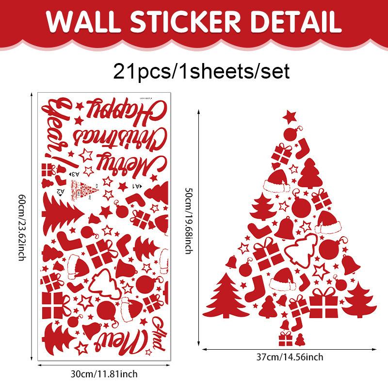 Christmas Decorations, Letters, Christmas Trees, Living Room Walls, Home Stickers, Self-adhesive Holiday Atmosphere, Window Stickers