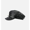 Niche tmavý punkový styl nýtovaný baret z PU kůže dámská osobnost horká dívka kožená přezka retro pouliční osmihranný klobouk trend