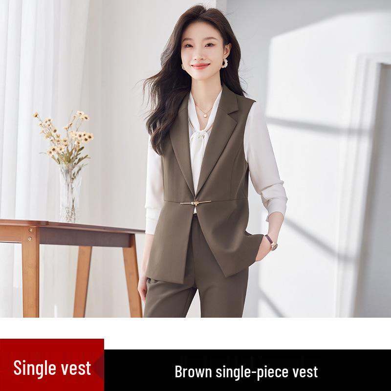Women s Spring/Summer Formal Business Vest Set: Professional Suit Vest for Work S