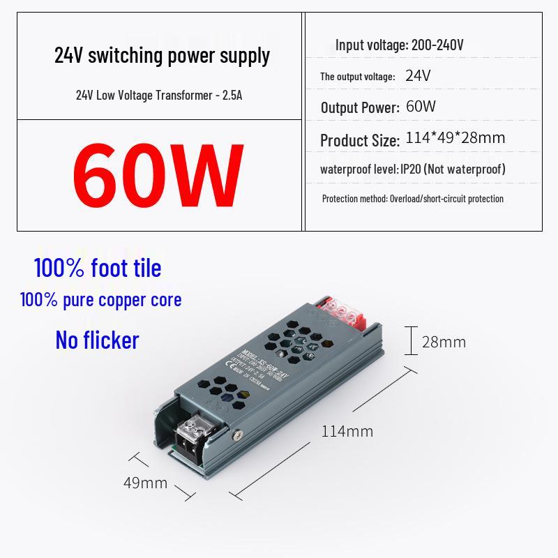 

24V LED Strip Power Supply: Wireless Smart Switch & Low Voltage Adapter (220V)