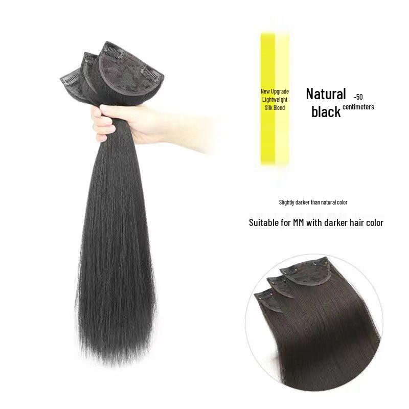 Women's Invisible Seamless Hand-Knitted Long Straight Hair Extension Set - Increases Volume, Lightweight, Natural Look