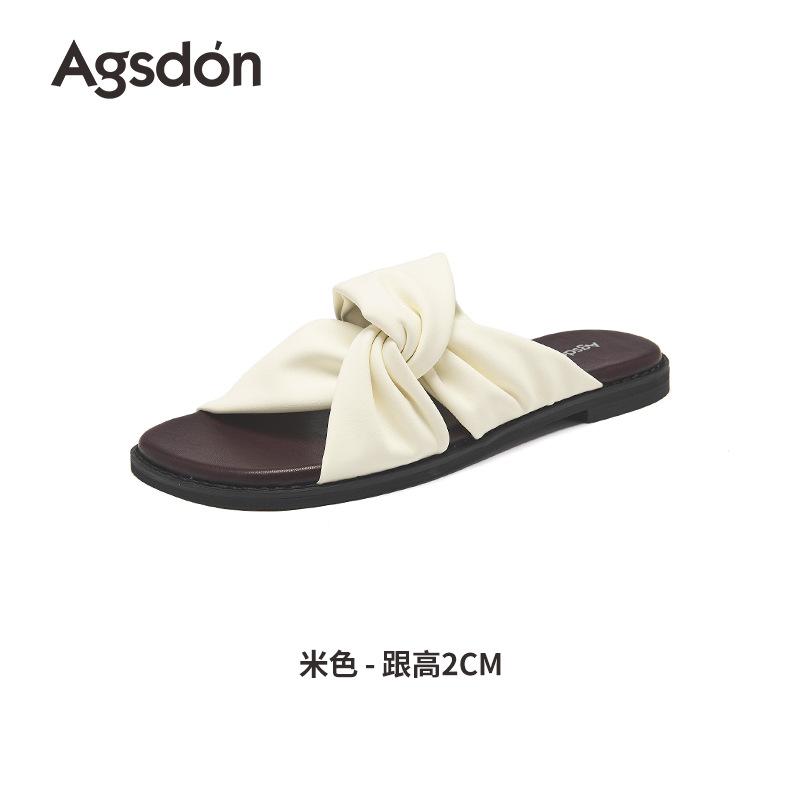 Augustine slippers women's summer 2025 new French flat bottom beautiful small fragrant soft bottom casual cool slippers