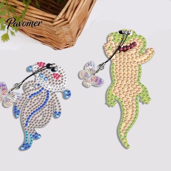 Stress Relief Handmade Projects Faux Diamond Art Bookmark Kit, Halloween Book Marker DIY Decorative Page Markers with Tassels Animal Bird Crafting Kit