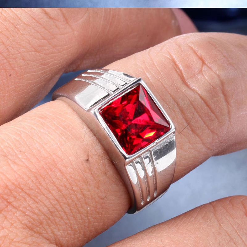 Personality High Quality Big Stone Rings for Men Women Punk Hip Hop 316L Stainless Steel Ring Fashion Jewelry Gifts Dropshipping
