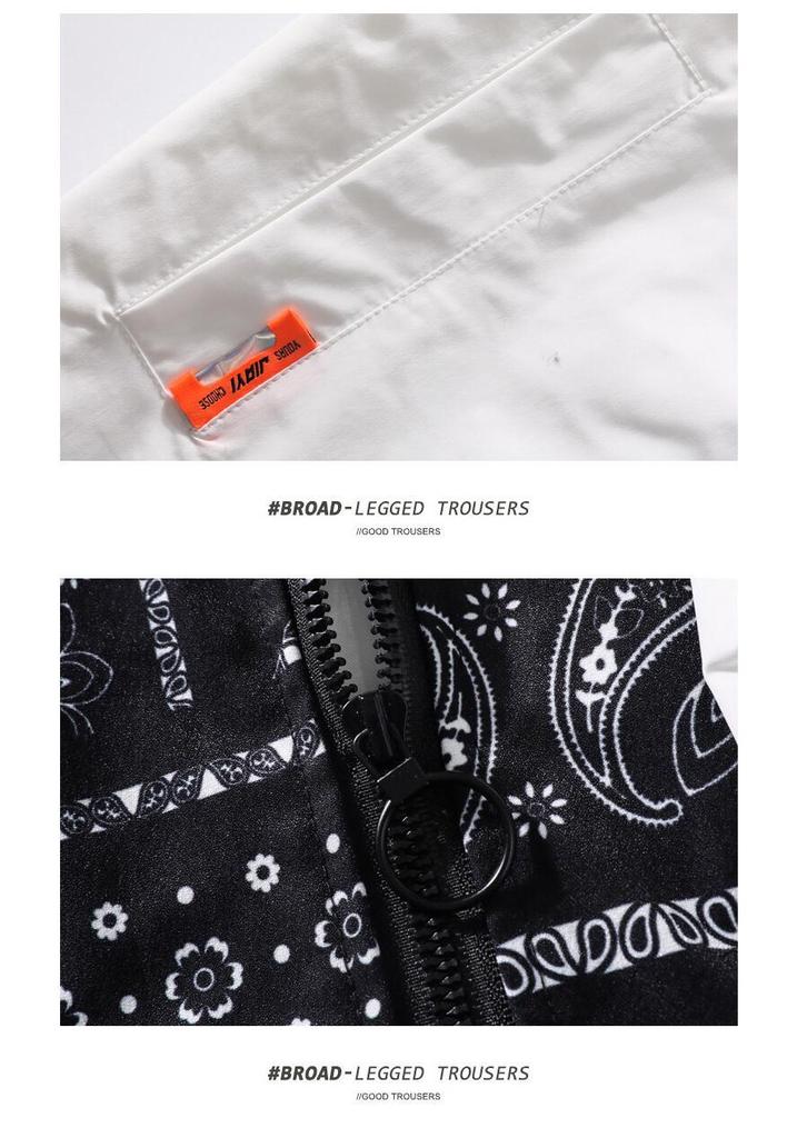 Men's Cashew Flower Two-in-One Baseball Hoodie Jacket - Hong Kong Style Trend