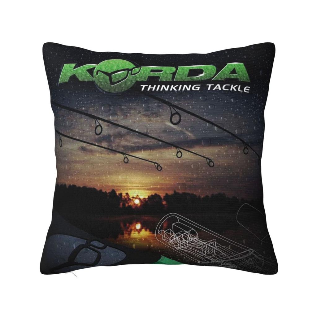 Korda Fishing Logo Square Pillowcase Pillow Cover Polyester Cushion Zip Decorative Comfort Throw Pillow for Home Living Room