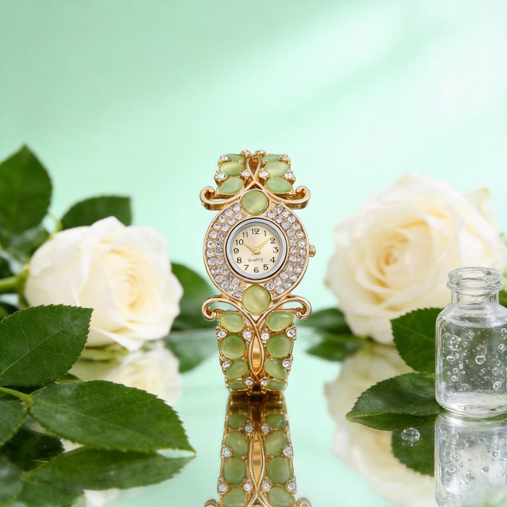 Water Droplet Quartz Watch For Women With Alloy Bracelet And Diamond Decoration Summer 2025