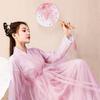 Classical Chinese Style Chinese Style Fan with Pendant Tassels Embroidery Fan Floral Pattern Round Silk Fan Home Decor