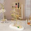 Jewelry Display Organizers Metal Wood Bathroom Storage Rack For Earrings Necklaces Bracelets Space Efficient