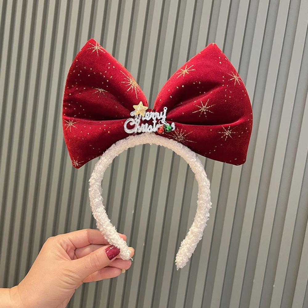 NEW Christmas Headband Red Headwear Children Headbands Cloth Bowknot Hair Hoop