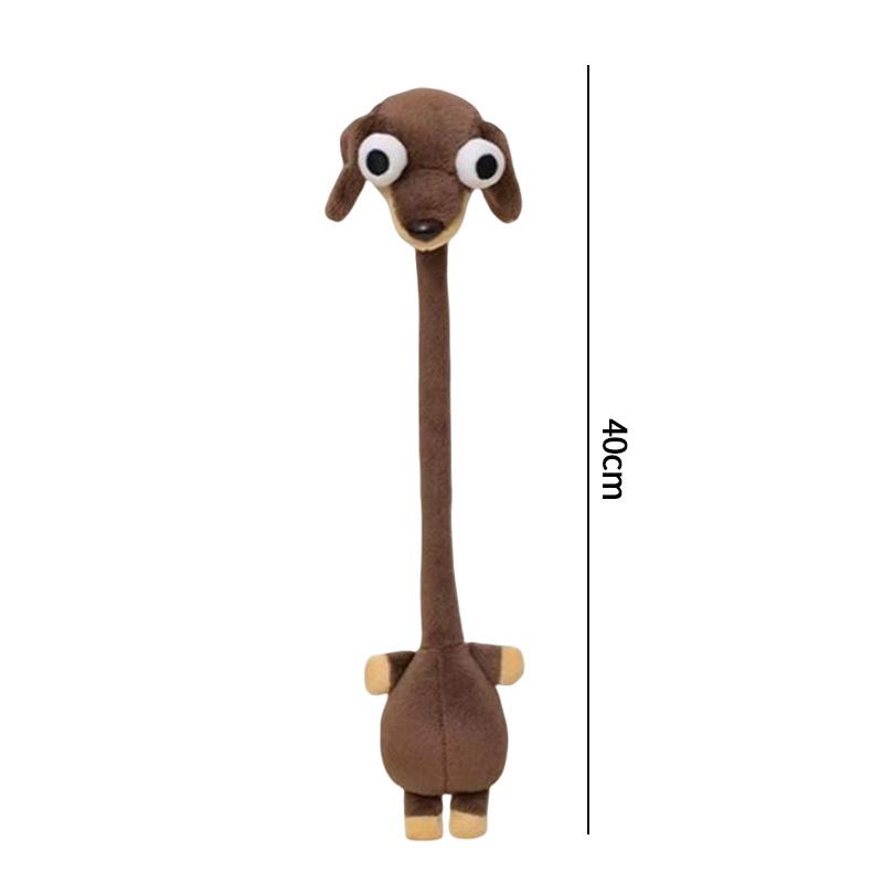 Porte-clés Chien Saucisse Maléfique à Long Cou Kawaii Chihuahua Girafe Jouet Pendentif Sac à Dos Porte-clés Charme Suspendu Poupée Poupée en Peluche Cadeau brown