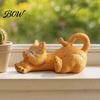 Desktop Stress Relief Toy Stretching Kitten Figurine, Resin Cat Statue, Cute Animal Ornament, Bedroom Bedside Table Accessories Compact Decoration for