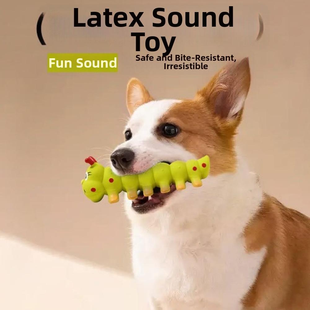 Latex Dog Chew Toy Caterpillar Shape Dog Grinding Teeth Stick Pet Squeaky Toy Outdoor