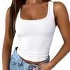 Ribbed Crop Tops Women Solid Color Square Neck Camis Camisole Fashion Tube Top Female Sleeveless