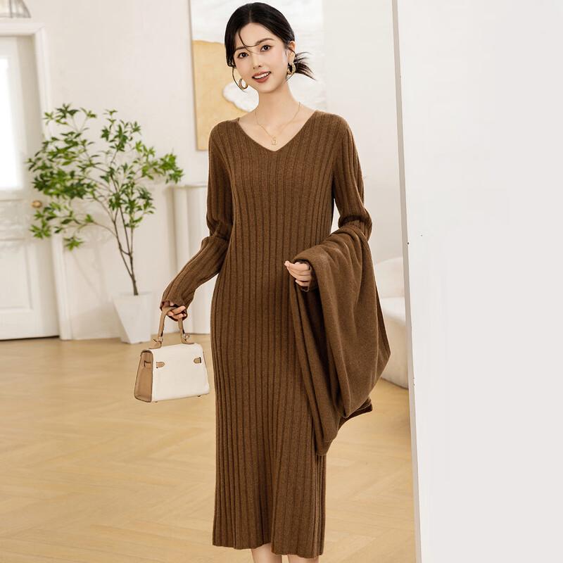 Mocana Women's Fashion Long-Sleeve Midi Knit Dress