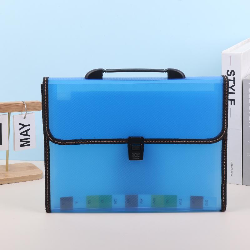 Large Plastic Data Document Bag Pocket Storage Capacity Waterproof File Transparent Folder Press Button Office Supplies