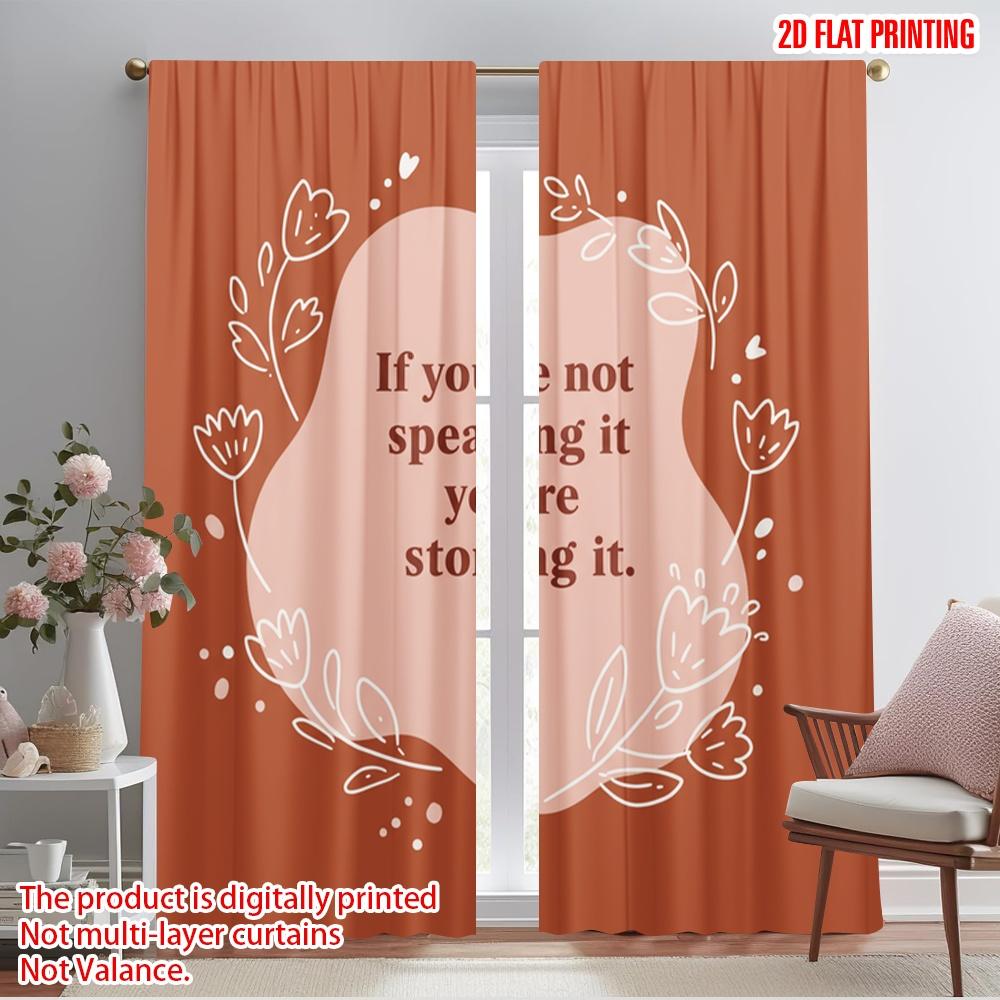 

2pcs 2D flat printing Drapes Cute Floral Polyester Without Electricity Birthday Party Use for Room bedroom wall decor 52.50×116.00 CM 2pcs