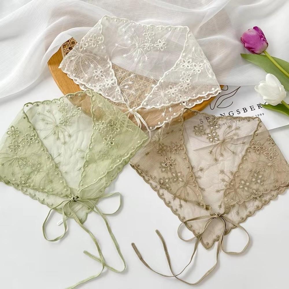 Cute White Bandanas for Women Vintage Sweet Headscarf Casual Lace Flower Hair Scarf  Photography