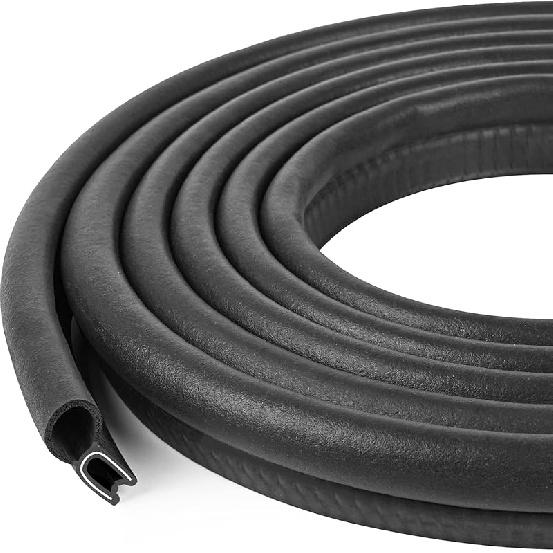 Automotive Door Weather Stripping 10Ft Car Door Rubber Edge Trim Seal Strip Gasket with Top Bulb Easy to Install for Car Bus Camper Boat RV Truck 10Ft