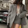 BITCED Fashionable Oversized Collar Wool Fleece Coat for Women Spring/Fall Single-Breasted Long-Sleeve Elegant Coat