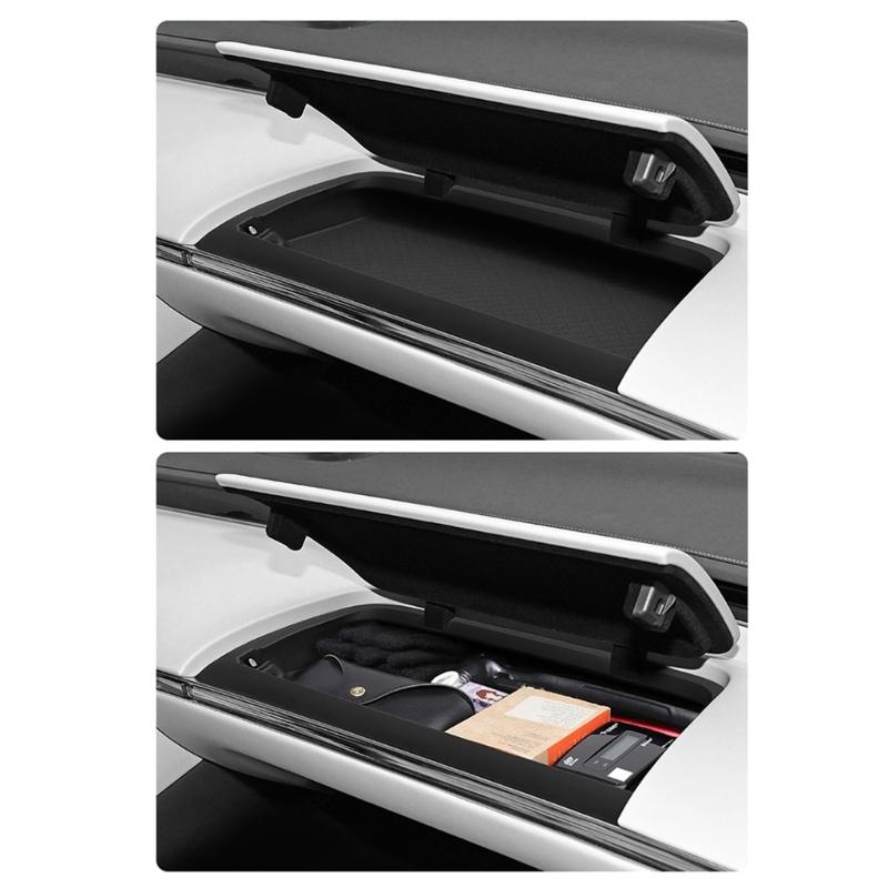 Soft Pad Auto Interior Accessories Silicone Mat Passenger Side Storage Organizer Pad Glove Box Insert Tray for LUXEED