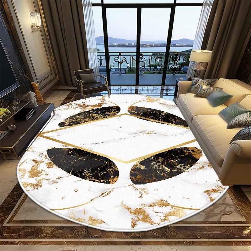 European Style Irregular Shape Living Room Carpet Luxury Decoration Bedroom Soft Large Rugs Office Non-slip Foldable Floor Mat