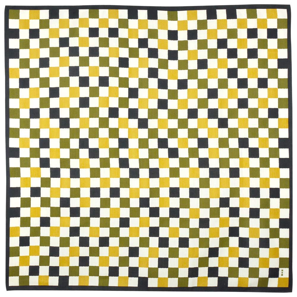 Хамамонья Большой Фуросики Клетчатый Мелкий Узор Черный (90см)