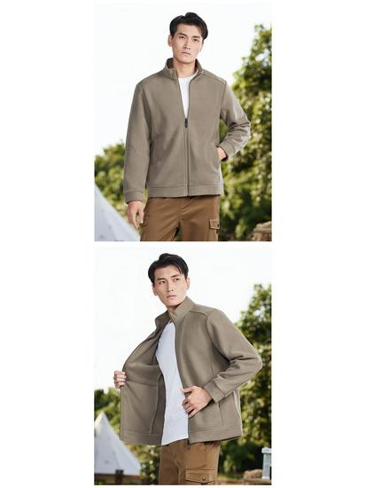 Herrjacka i antistatisk manchesterfleece med ståkrage